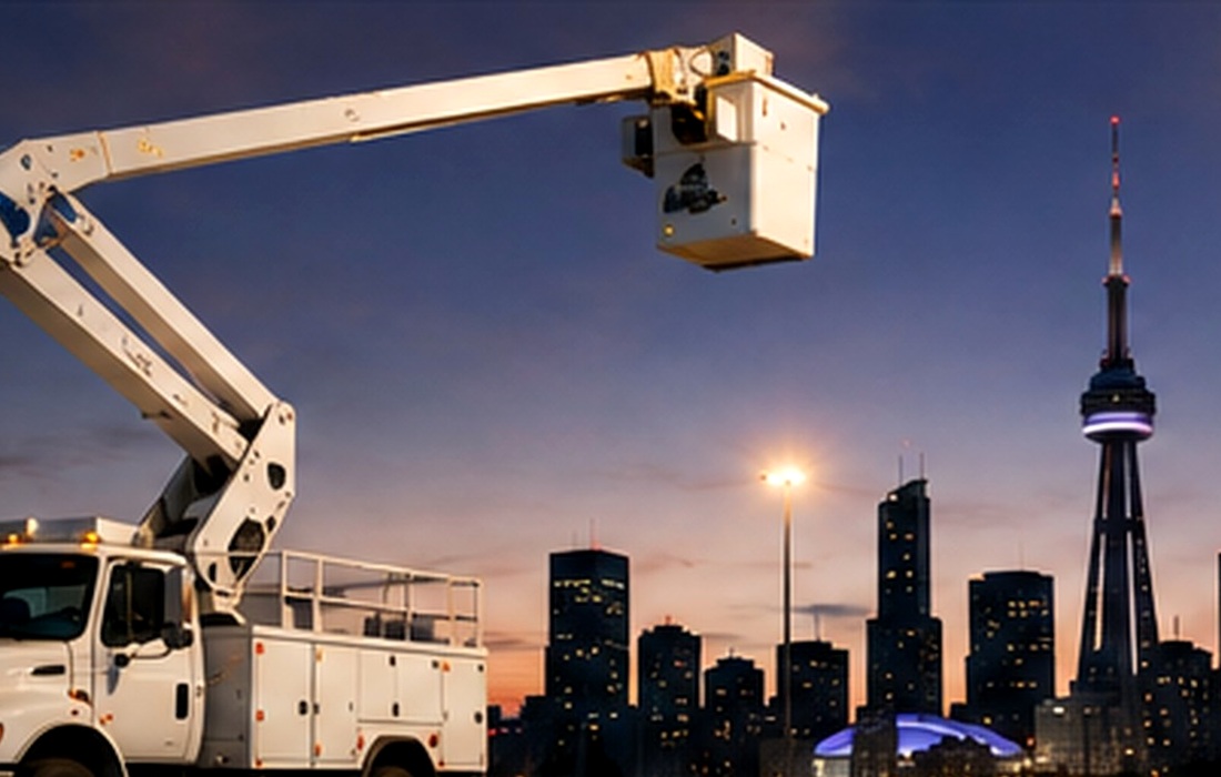 Bucket truck providing work-at-height service